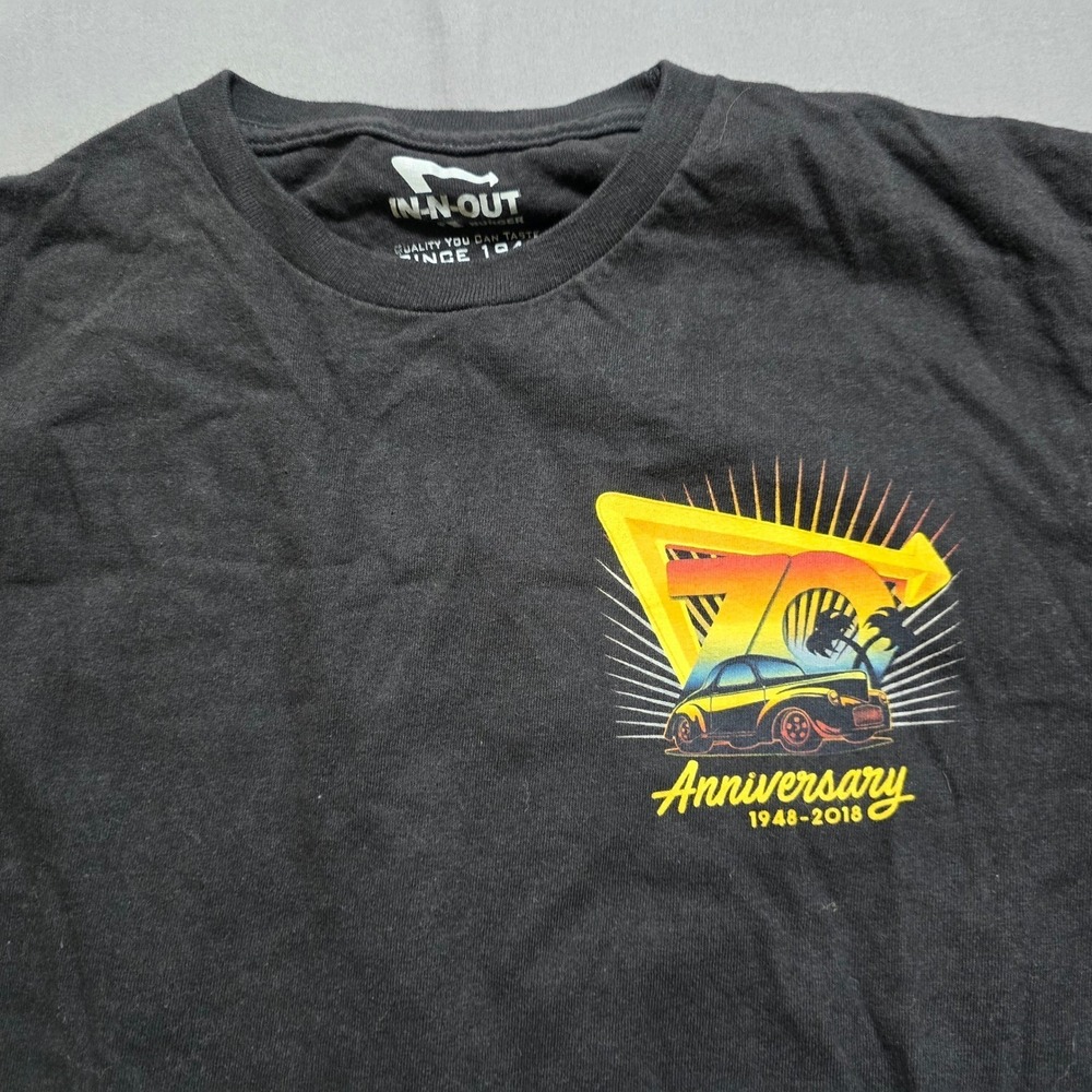 In N Out Burger Anniversary 1948 2018 Black T Shirt Men's Size Medium - Picture 3 of 6